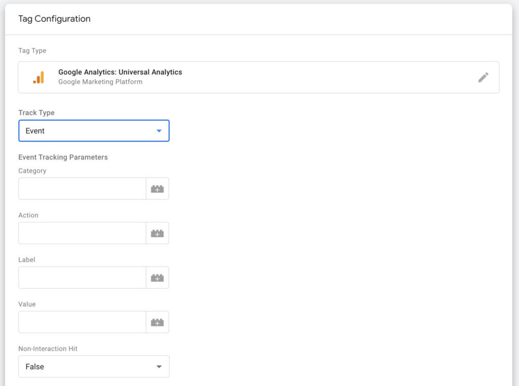 เหตุการณ์ติดตาม Google Tag Manager GA
