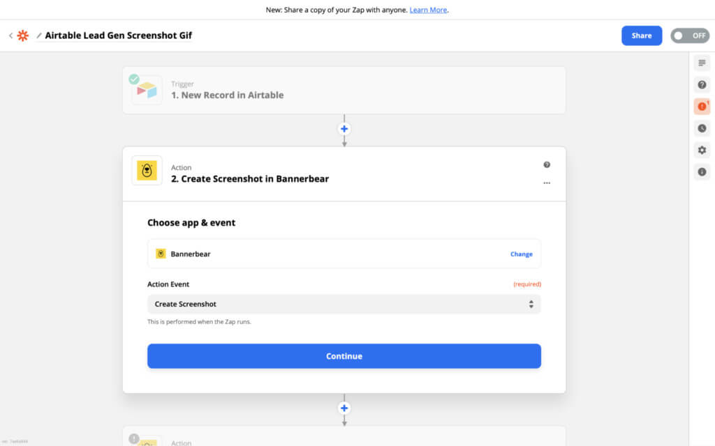 Exemplu de automatizare Zapier
