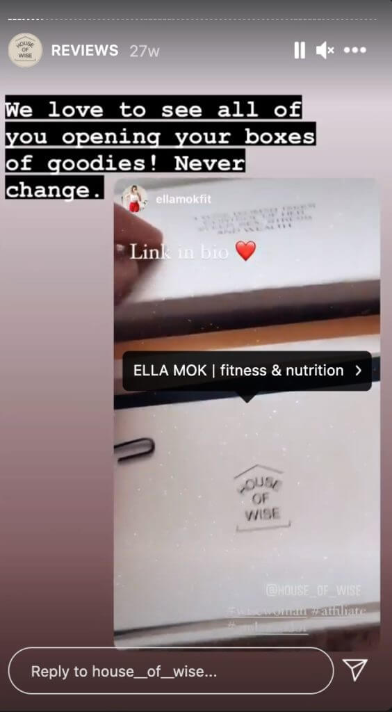 Beispiel einer Instagram-Story von House of Wise