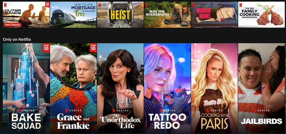 Zrzut ekranu Miniatury Netflix Originals