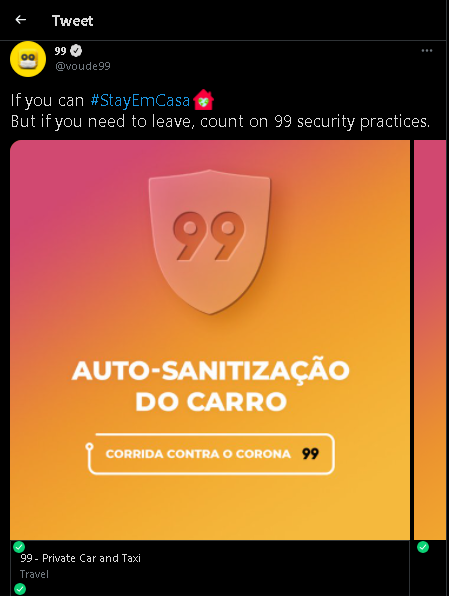 來自品牌 99 的推特廣告