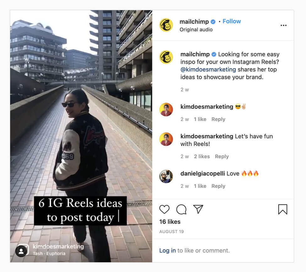 tangkapan layar video mailchimp tik tok