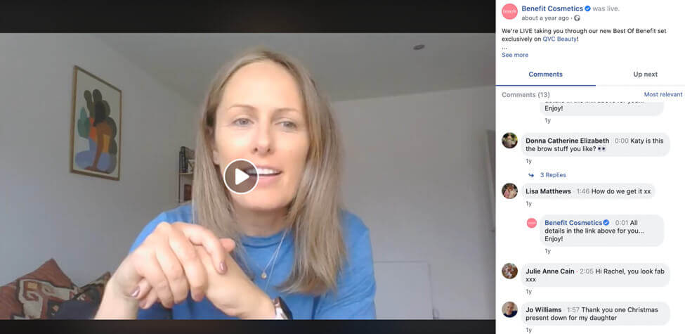 tangkapan layar manfaat kosmetik sesi langsung facebook