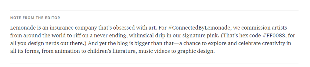 레모네이드의 미디엄 프로필에서 발췌