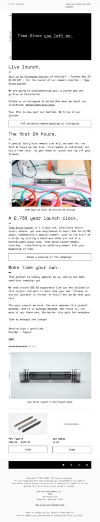 Correo electrónico de lanzamiento del producto CW&T