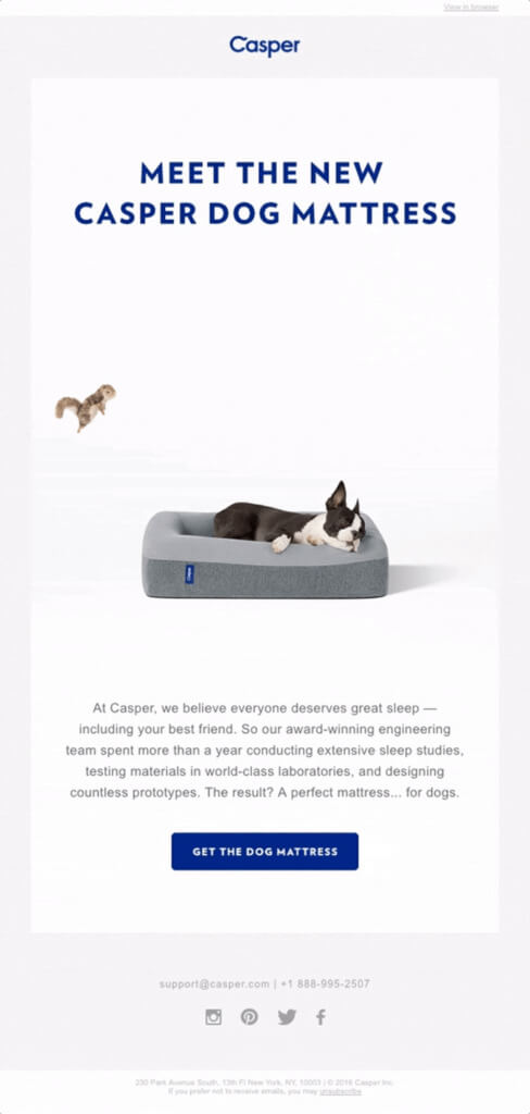 Correo electrónico de lanzamiento del producto Casper