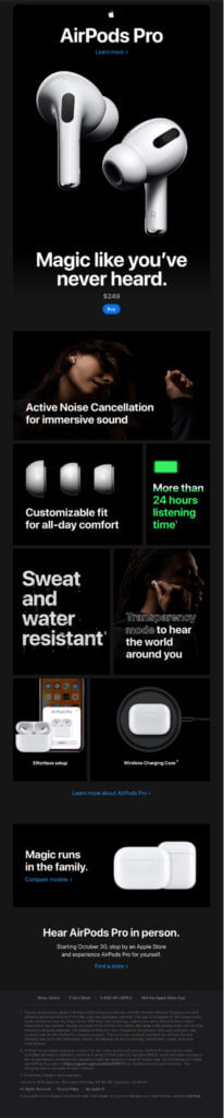 Correo electrónico de lanzamiento de producto de Apple