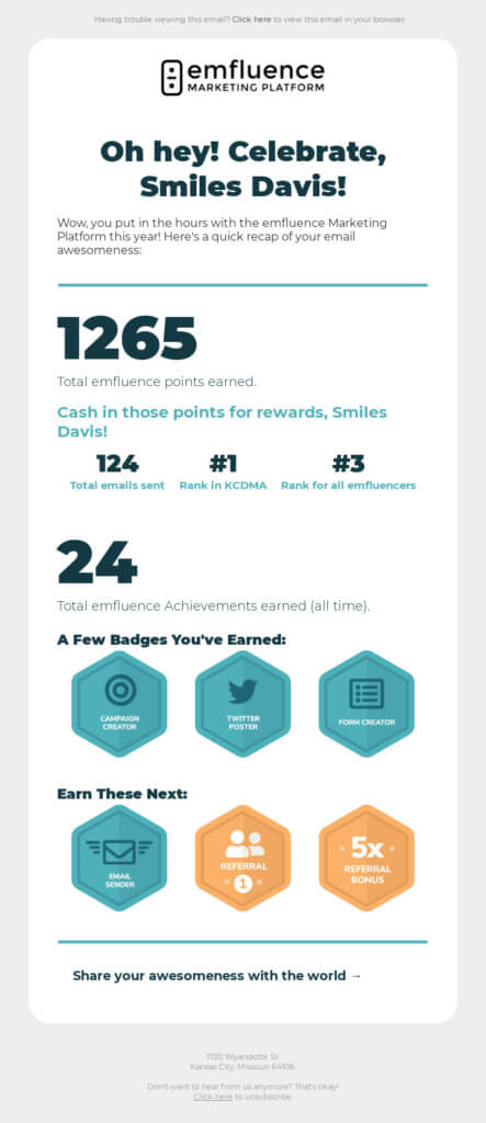 exemplu de e-mail emfluence