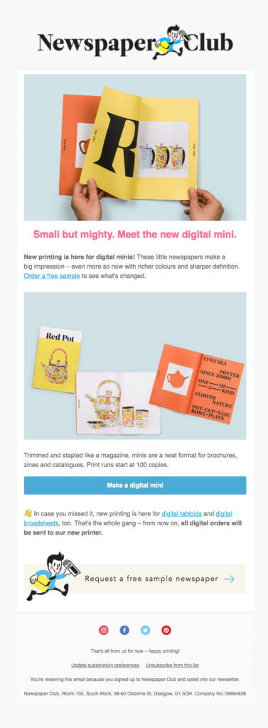 Exemplu de e-mail al clubului ziarului