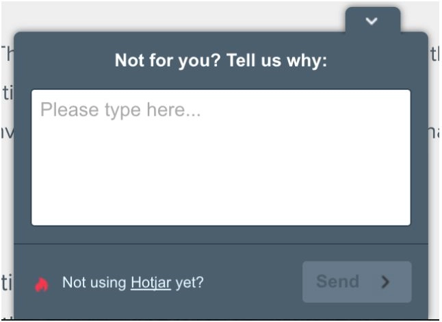 Exemplo de formulário pop-up do Hotjar