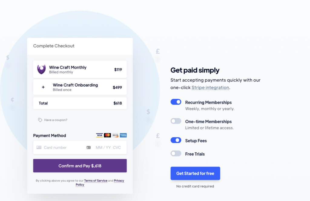 Exemplul 8 al paginii de destinație Memberstack