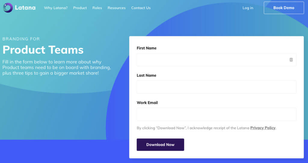 Exemplul 1 al paginii de destinație Latana