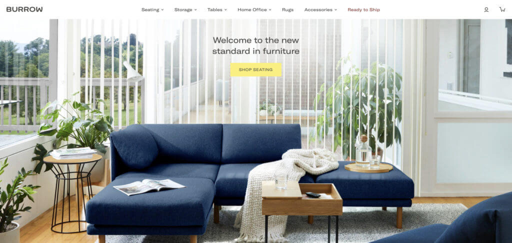 Pagina de destinație Burrow exemplu 1