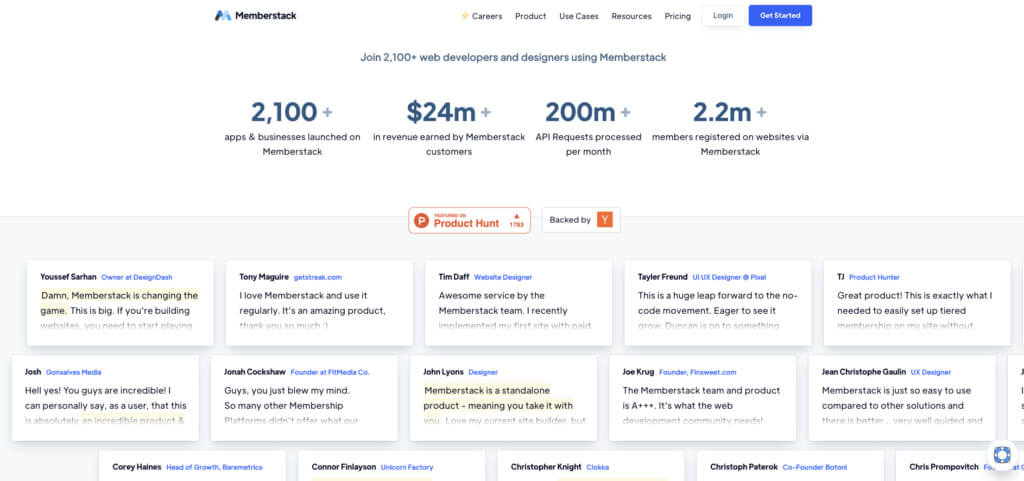 Exemplul 4 al paginii de destinație Memberstack