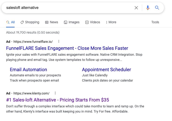 Exemplul 1 al paginii de destinație Klenty