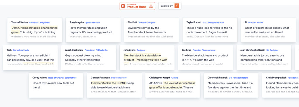 Exemplul 5 al paginii de destinație Memberstack