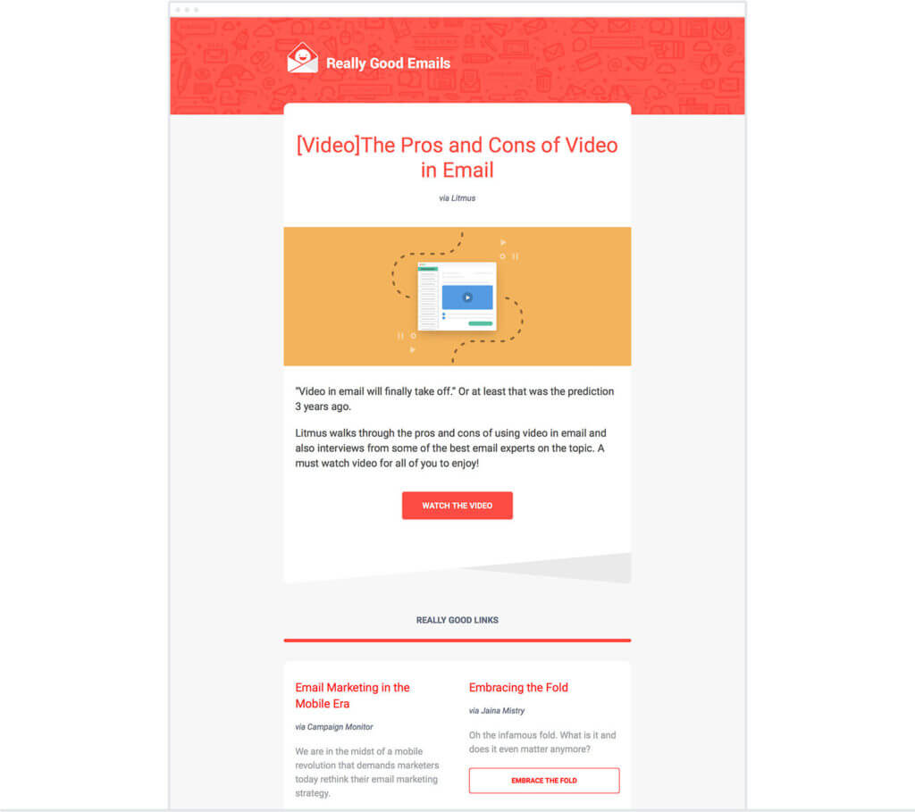 Exemplu de sponsorizare prin e-mail de la Really Good Emails