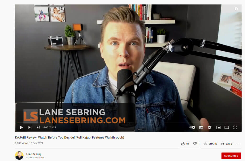 Exemplu de colaborare pe Instagram de la Kajabi