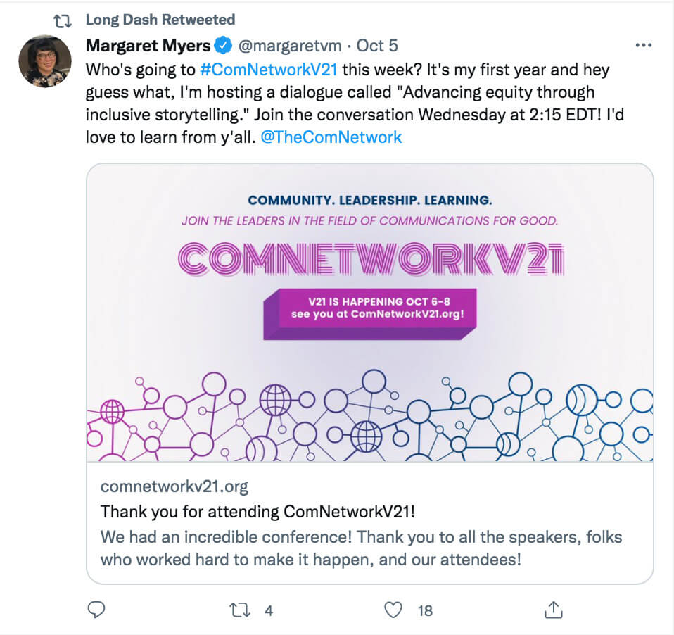 Exemplu de retweet de la Long-Dash