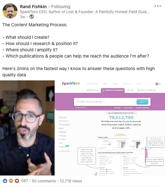 ランドフィシュキンLinkedInの投稿例