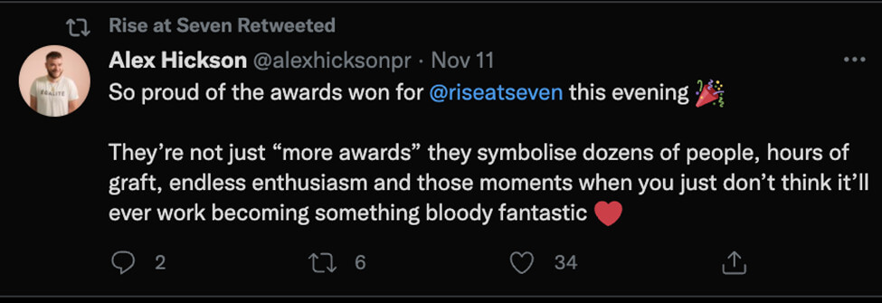 aumento de captura de tela no tweet de defesa de sete funcionários