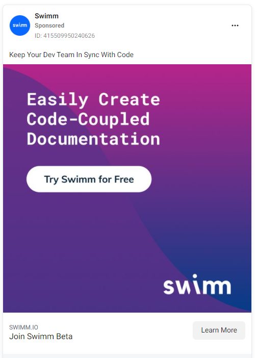 Pos sponsor Facebook Swimm