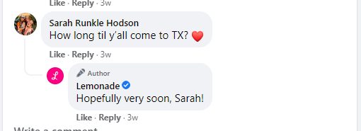 Compromiso de limonada en Facebook