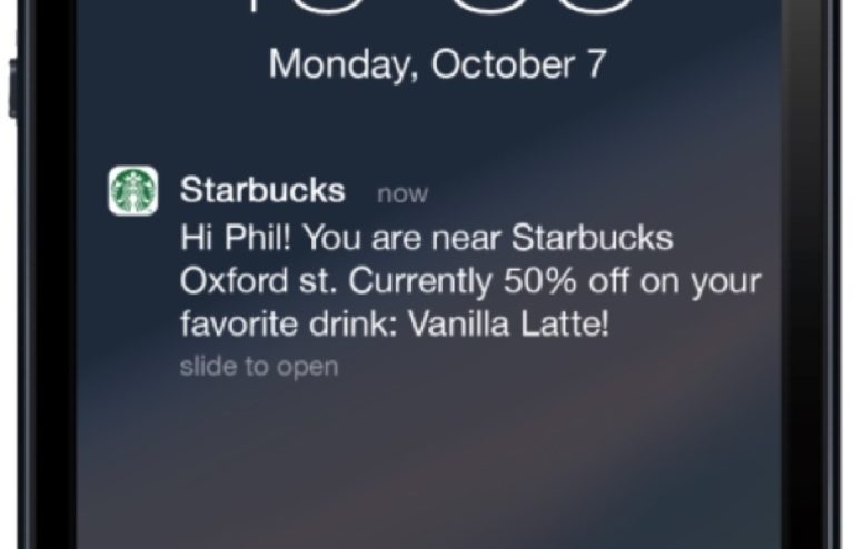 Notificación de inserción de Starbucks