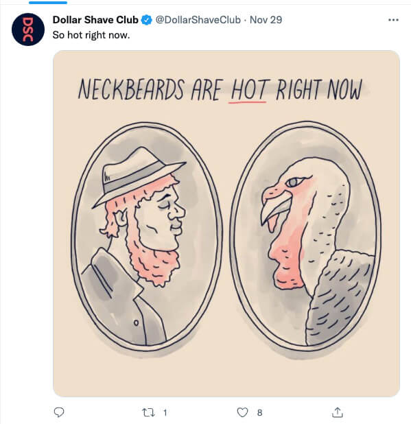 Твит клуба Dollar Shave Club