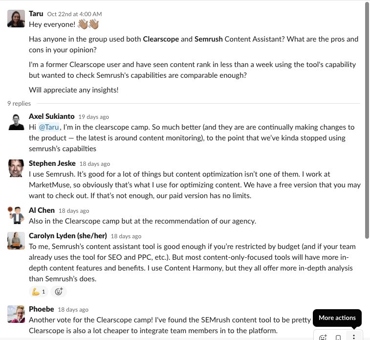 Conversa da comunidade sobre um produto