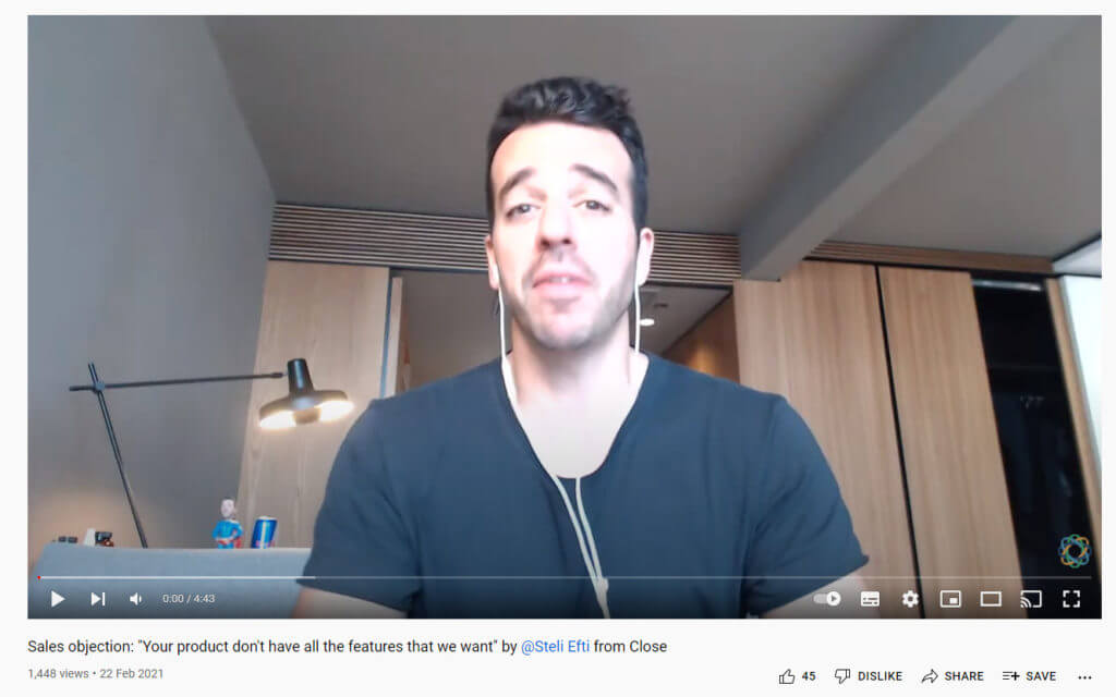 關閉 YouTube 視頻示例