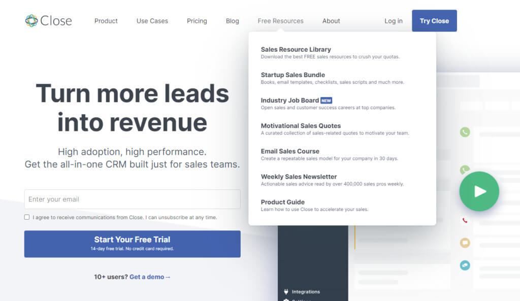 關閉主頁和資源