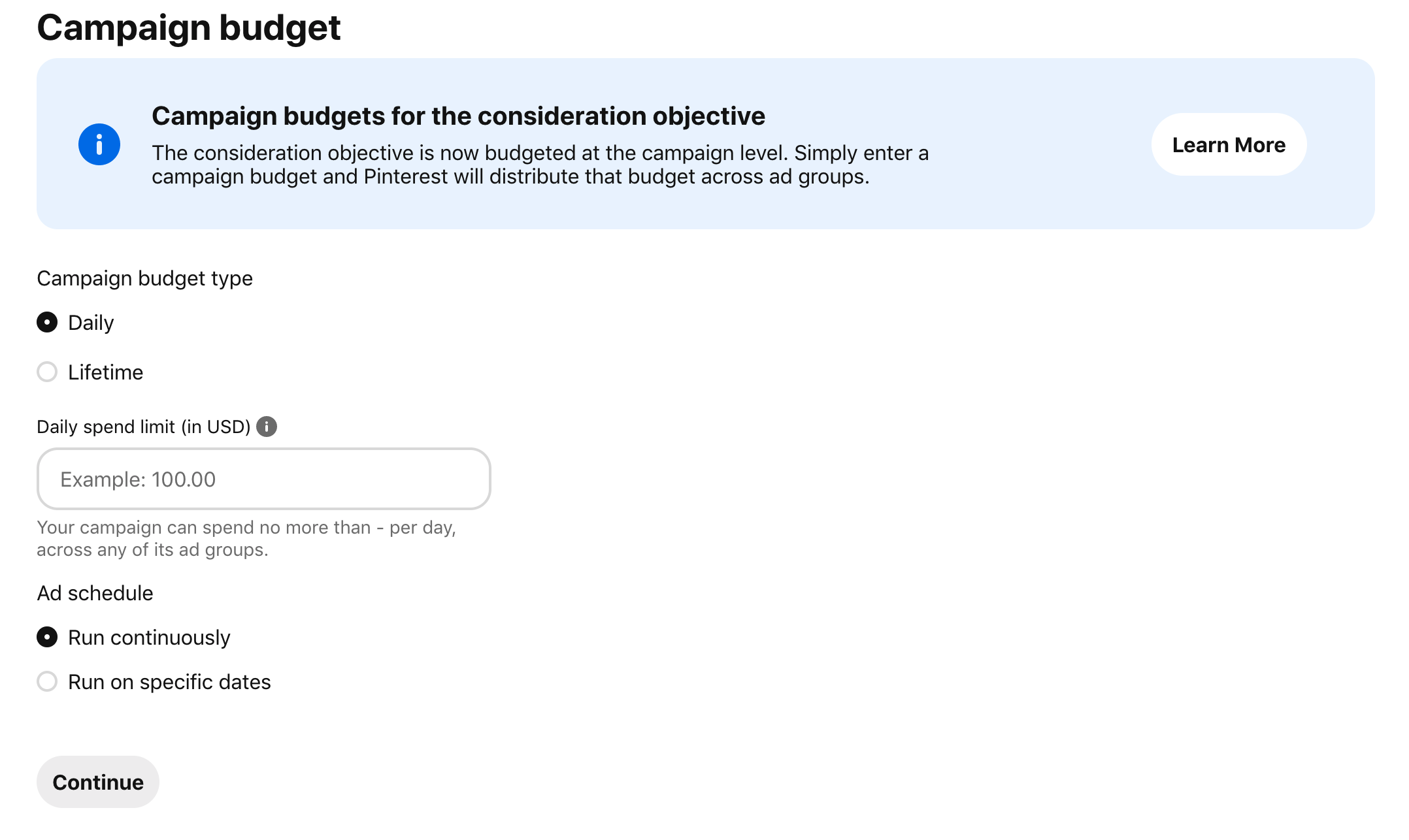 Tetapkan anggaran kampanye Anda.