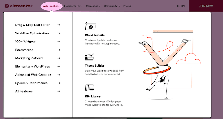 ejemplos de encabezados de sitios web - megamenu