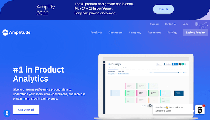 ejemplos de encabezados de sitios web - amplitud - encabezado de dos niveles con barra de notificación