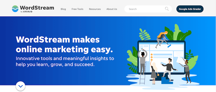 ejemplo de encabezado de sitio web con CTA