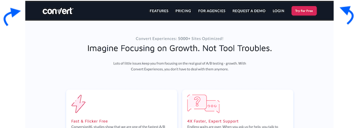 ejemplos de encabezados de sitios web: ubicación del encabezado