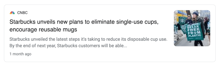 marchi più sostenibili: annuncio di Starbucks per eliminare le tazze monouso