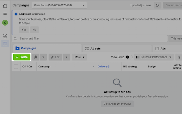 менеджер рекламы facebook - создать рекламу