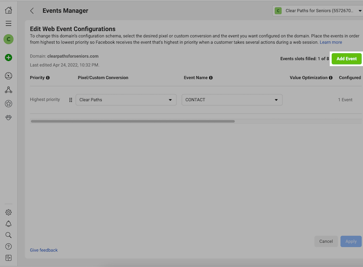 как разместить рекламу на фейсбуке - настроить веб-события