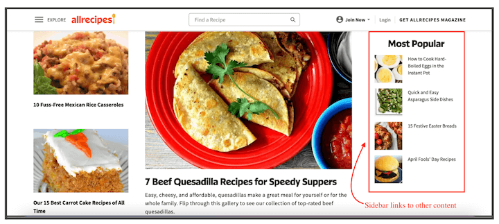 seo 内部链接 - 侧边栏链接