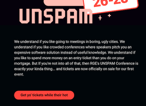 contoh ajakan bertindak - dapatkan tiket Anda