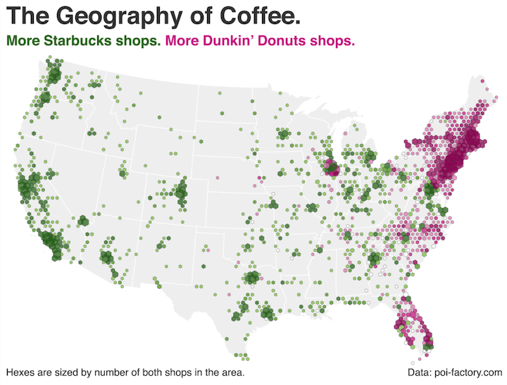 Dunkin vs Starbucks Zielgruppengeographie