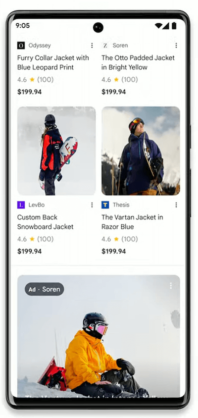 Google 마케팅 실시간 요약 - 몰입형 쇼핑 결과