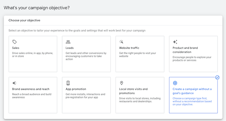 come fare pubblicità su youtube: crea una campagna senza la guida di un obiettivo