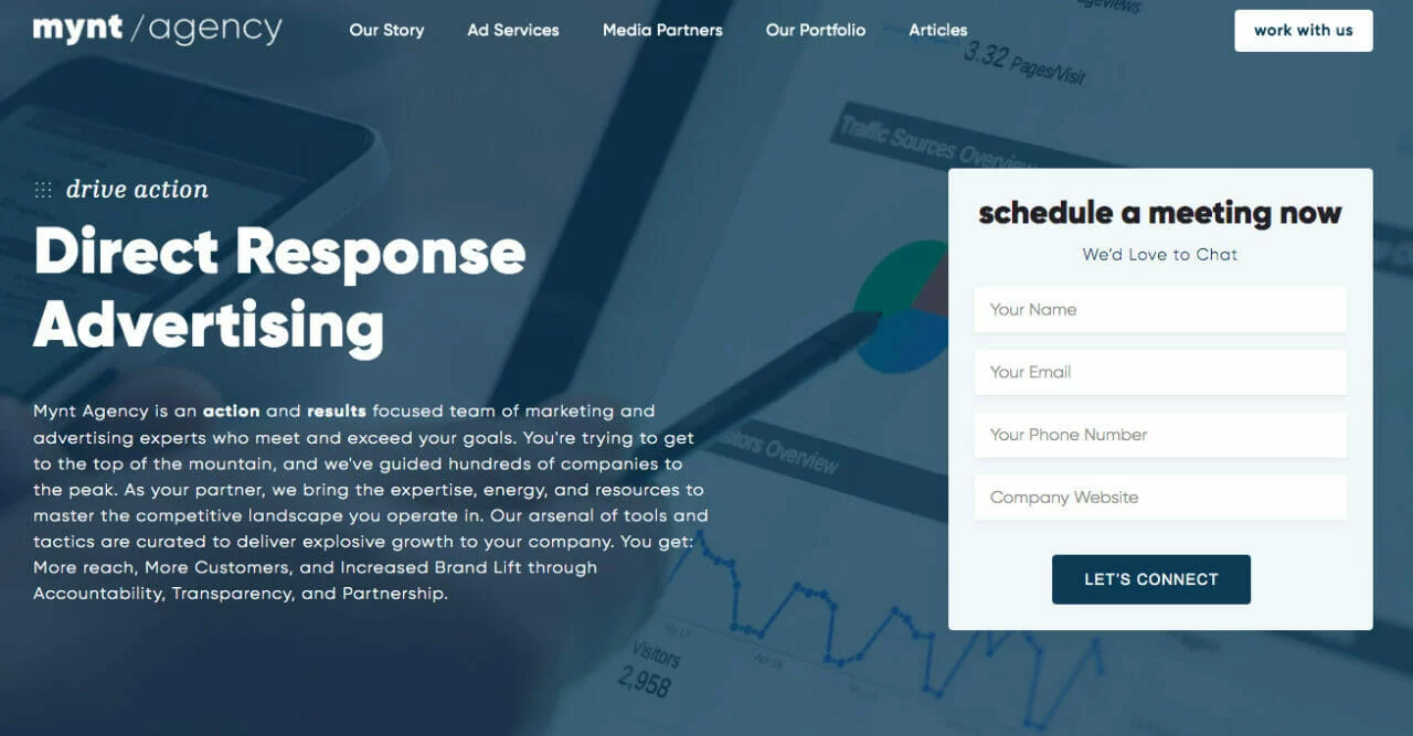 Página de inicio de la agencia Mynt