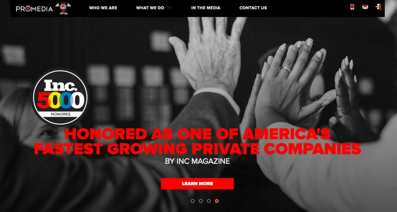 Página de inicio de Pro Media