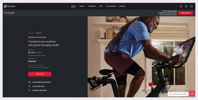 Peloton 登陆页面