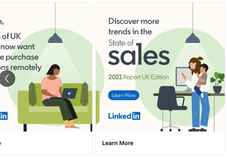 Üçüncü ve son reklam, içerik teklifini tanıtıyor: "Satış Durumu 2021 Raporu, Birleşik Krallık baskısı ile daha fazla trend keşfedin."