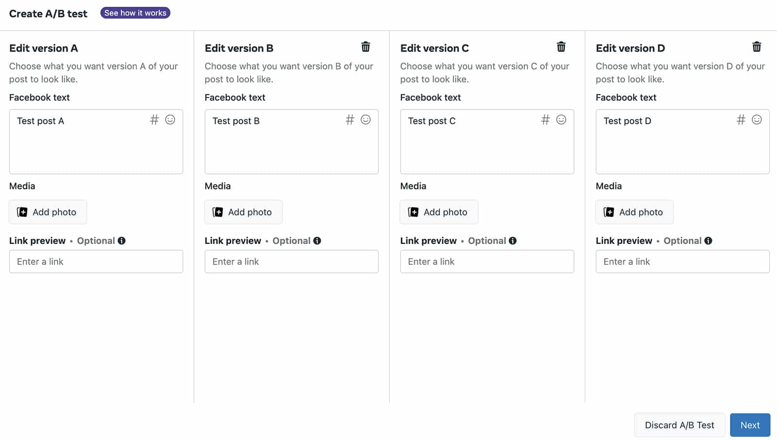 Meta Business Suite - test AB